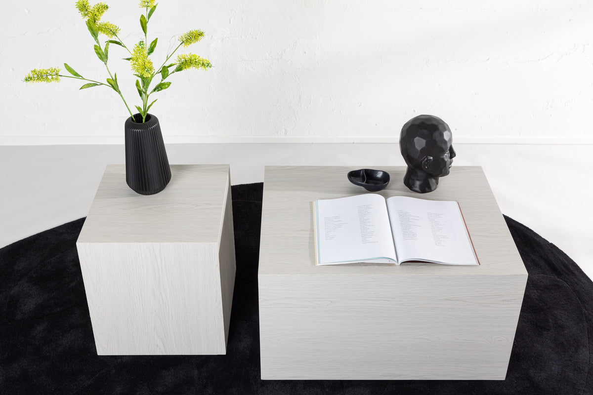 York Sofabord 40 x 40 Hvidvasket + Sofabord 80 x 60 Hvidvasket