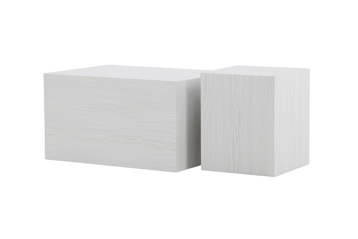 York Sofabord 40 x 40 Hvidvasket + Sofabord 80 x 60 Hvidvasket