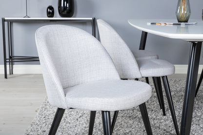 Spisebordsstol 2-pak Grå + Rektangulært Spisebord 240 x 100 Hvid