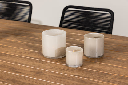 Lindos & Garcia Spisestole 2-pak Sort + Rektangulært Spisebord 100 x 200 Sort