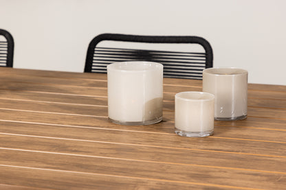 Lindos & Garcia Spisestole 2-pak Sort + Rektangulært Spisebord 200 x 100 Sort