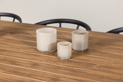 Stina & Garcia Spisestole 6-pak Sort + Rektangulært Spisebord 200 x 100 Sort