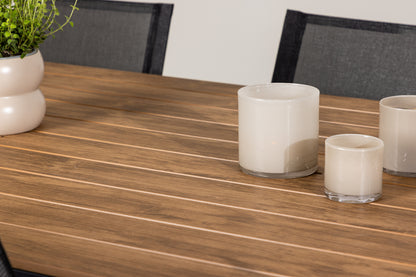 Alina & Garcia Spisestole 6-pak Sort + Rektangulært Spisebord 100 x 200 Sort