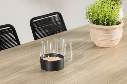 Spisebordsstol 2-pak Sort + Rektangulært spisebord 200 x 90 Hvid