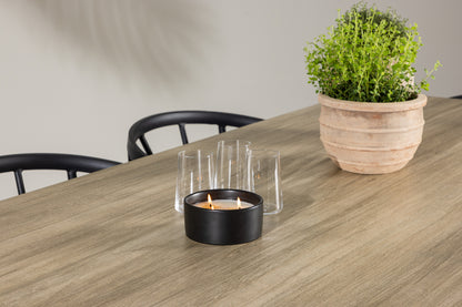 Spisebordsstol 6-pak Sort + Rektangulært Spisebord 200 x 90 Hvid