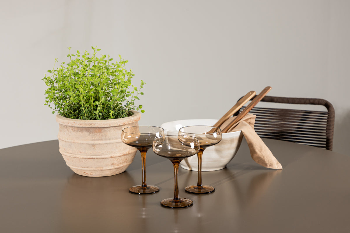 Spisebordsstol 2-pak Brun/Sort + Rundt Spisebord 120 Brun