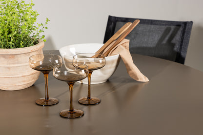 Spisebordsstol 6-pak Sort + Rundt Spisebord 120 Brun