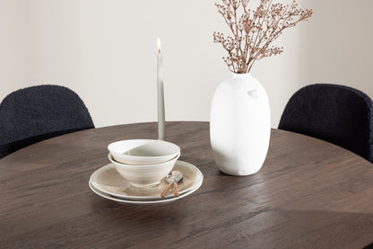 Spisebordsstol 2-pak Sort + Rundt Spisebord 110 Mocca