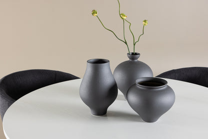 Spisebordsstol Sort + Rundt Spisebord 110 Hvid