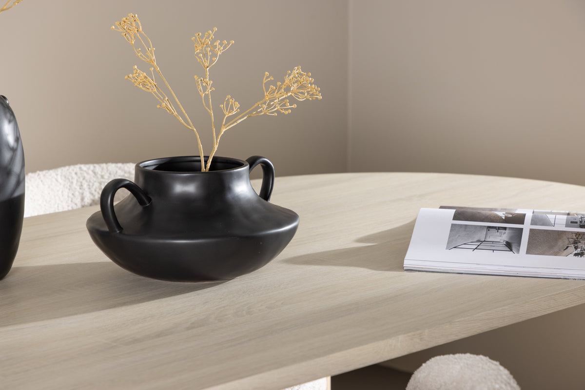 Oval Spisebord 180 x 90 Whitewash + Spisestol 2-pak Hvid