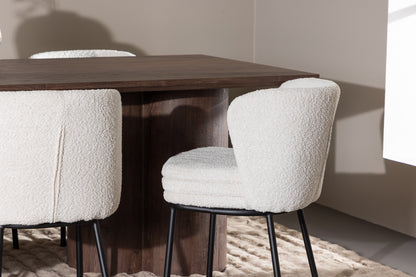 Agnes & Olivia Spisebordsstole 2-pak Hvid + Rektangulært Spisebord 210 x 100 Mocka