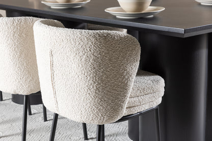 Agnes & Olivia Spisebordsstole 2-pak Hvid + Rektangulært Spisebord 210 x 100 Sort