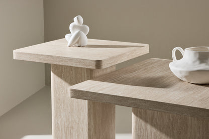 Sofa Bord 50 x 50 Beige + Sofa Bord 80 x 80 Beige