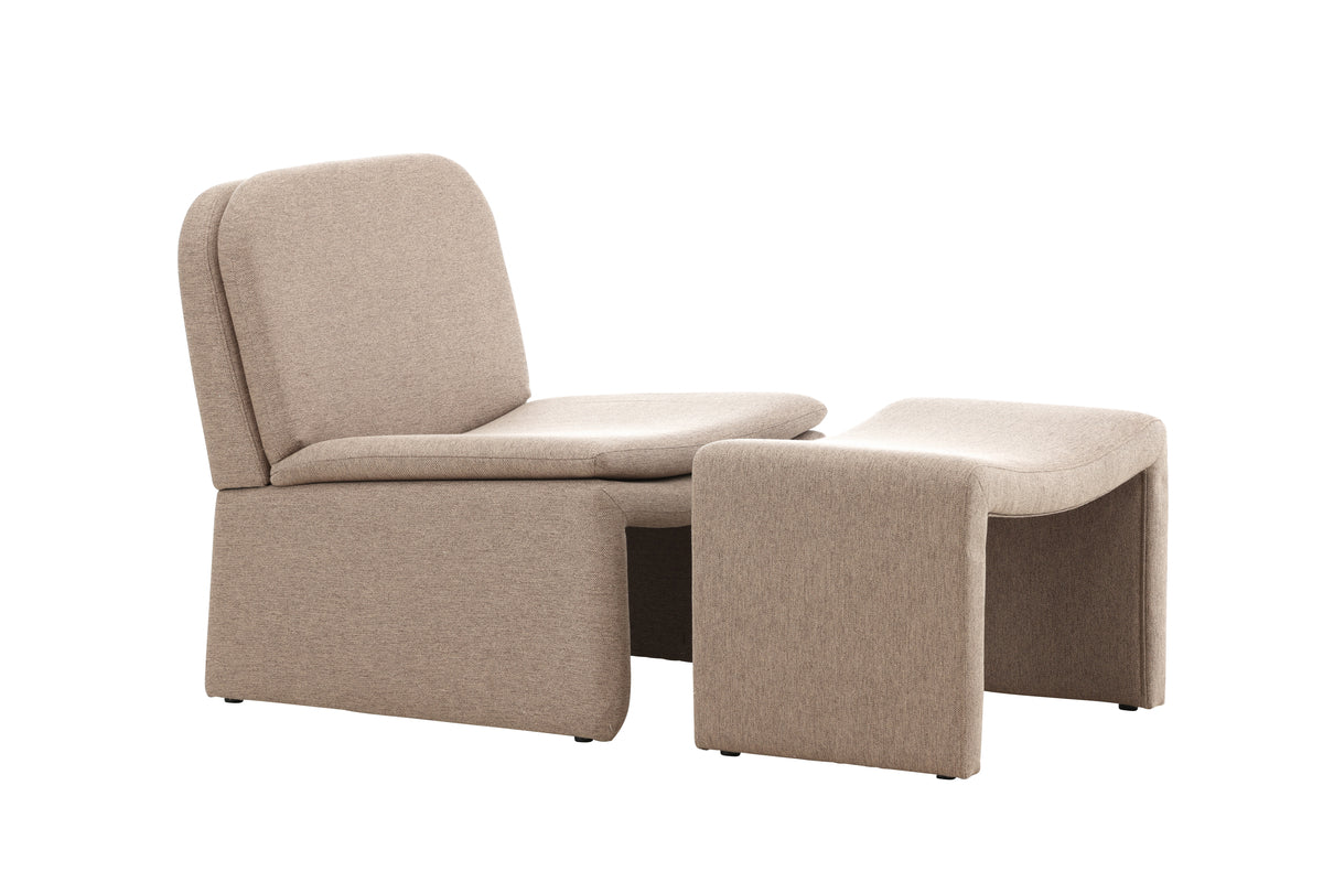 Bonn Lænestole Brun + Ottoman 45 x 46 x 70 Brun