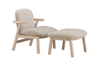 Skammel 60 x 42 x 70 Beige + Lænestol Beige