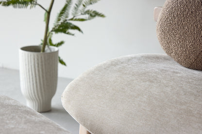 Skammel 60 x 42 x 70 Beige + Lænestol Beige