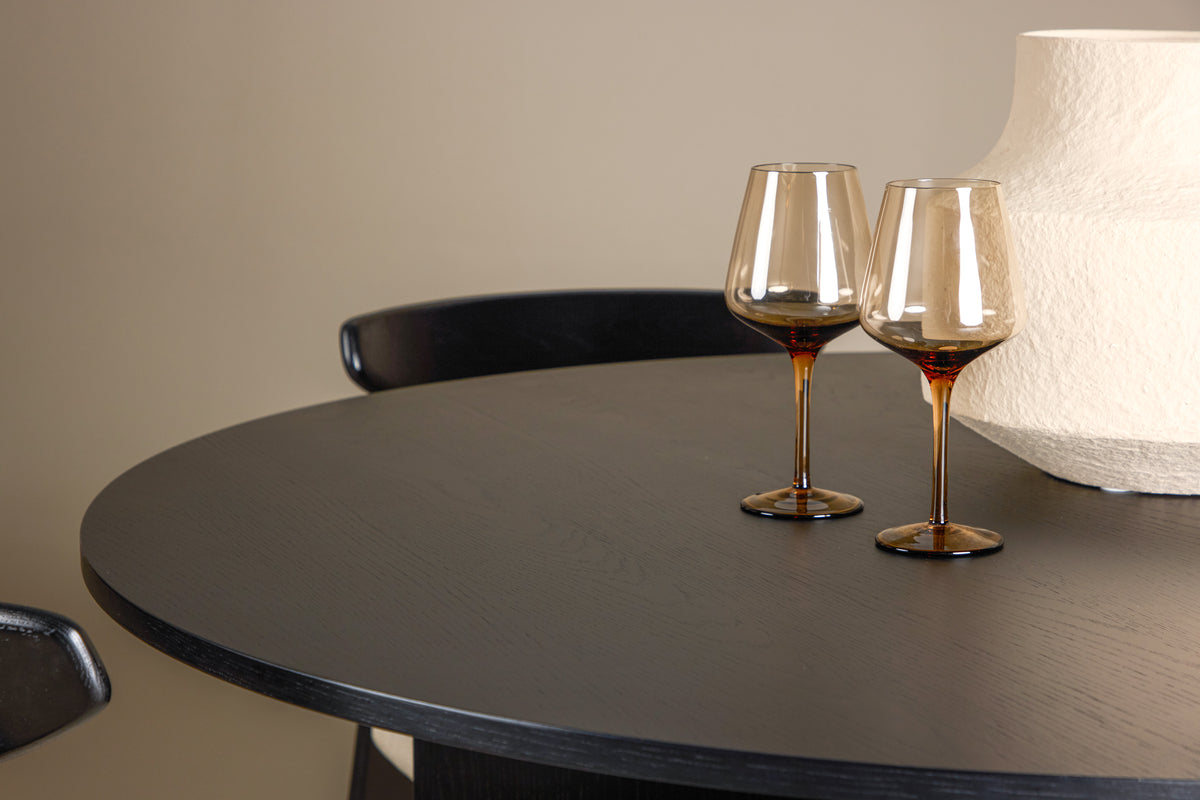 Spisebordsstol 2-pak Sort + Rundt spisebord 120 Sort