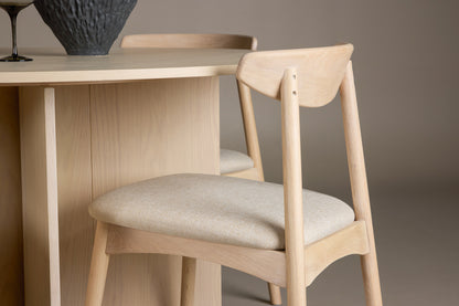 Spisebordsstol 2-pak Whitewash + Rundt spisebord 120 Whitewash