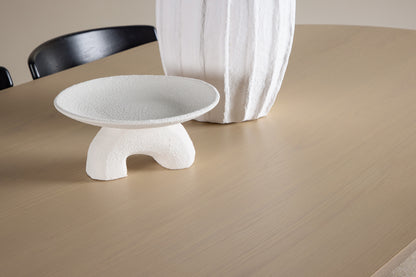 Spisebordsstol 2-pak Sort + Ovalt Spisebord 220 x 100 Whitewash