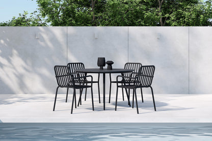 Spisebordsstol 2-pak Sort + Rektangulært Spisebord 120 Sort