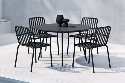 Spisebordsstol 2-pak Sort + Rektangulært Spisebord 120 Sort