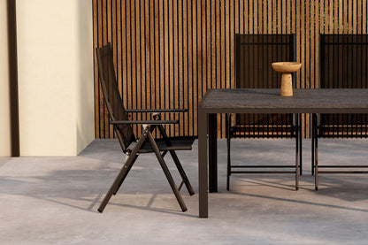 Position stol 2-pak Sort + Rektangulært spisebord 140 x 80 Sort