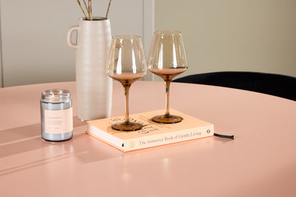 Rundt spisebord 120 Peach + Spisebordsstol 2-pak Sort