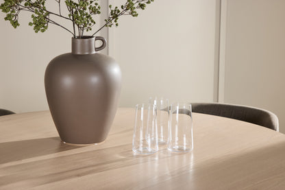 Spisebordsstol 2-pak Brun + Rundt Spisebord 120 Whitewash