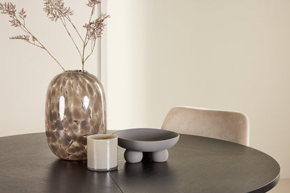 Spisebordsstol 2-pak Beige + Rektangulært spisebord 120 Sort