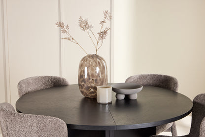 Rektangulært spisebord 120 Sort + Spisestuestol 2-pak Brun