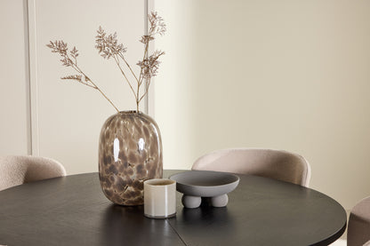 Rektangulært spisebord 120 Sort + Spisestuestol 2-pak Beige