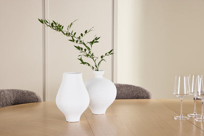 Rektangulært spisebord 120 Whitewash + Spisebordsstol 2-pak Brun