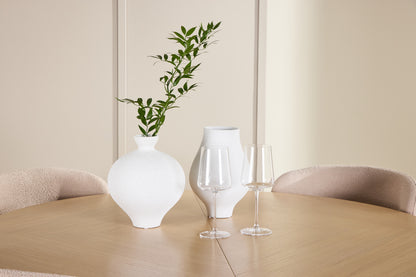 Rektangulært spisebord 120 Whitewash + Spisebordsstol 2-pak Beige