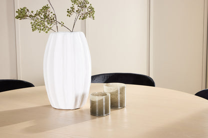 Spisebordsstol 2-pak Sort + Rundt Spisebord 140 Whitewash