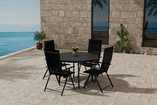 Levanzo & Giardini Position stol 2-pak Sort + Rundt spisebord Ø120 Sort