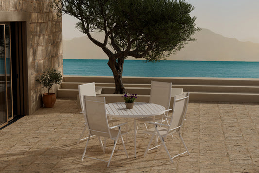 Levanzo & Giardini Position stol 2-pak Beige + Rundt spisebord Ø120 Beige