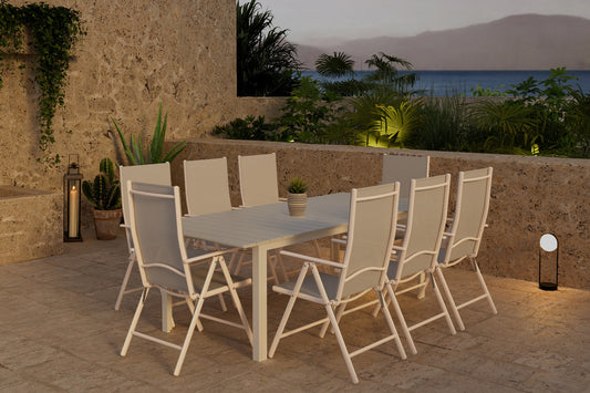 Break & Levels Spisebordsstol 2-pak Beige + Rektangulært spisebord 229 x 100 Beige