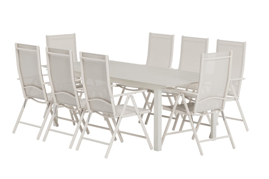 Break & Levels Spisebordsstol 2-pak Beige + Rektangulært spisebord 229 x 100 Beige