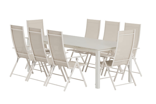 Levanzo & Levels Position stol 2-pak Beige + Rektangulært spisebord 229 x 100 Beige