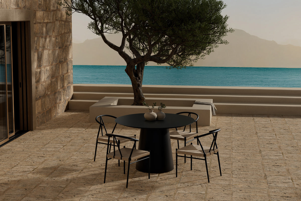 Alfons & Lanzo Spisebordsstol Sort + Rundt Spisebord ø120 Sort