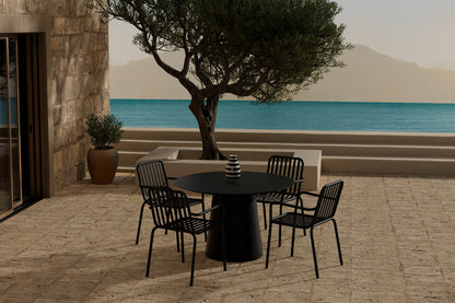 Peking & Lanzo Spisebordsstol 2-pak Sort + Rundt Spisebord ø120 Sort