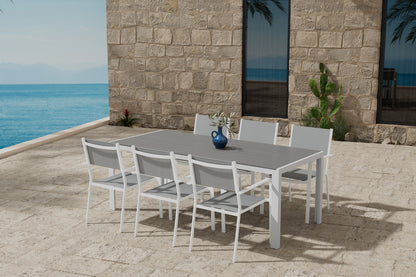 Break & Copacabana Rektangulært spisebord 205 x 90 Grå + Spisebordsstol 2-pak Grå