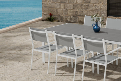 Break & Copacabana Rektangulært spisebord 205 x 90 Grå + Spisebordsstol 2-pak Grå