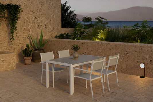 Break & Copacabana Rektangulært spisebord 150 x 90 Grå + Spisebordsstol 2-pak Grå