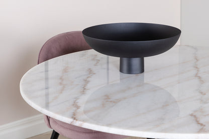 Rundt spisebord 106 Hvid + Spisebordsstol 2-pak Dusty Pink
